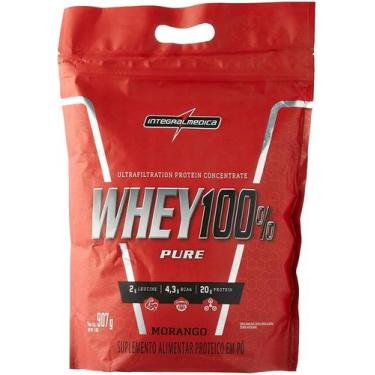Imagem de Whey 100% Pure 907g Integralmedica, 900g, Morango