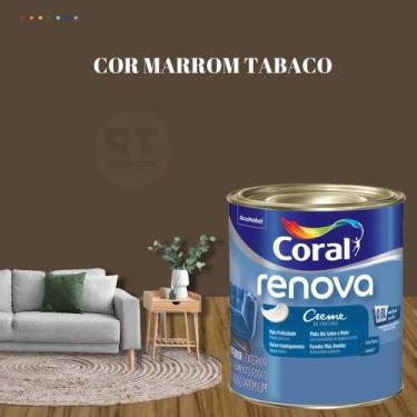 Imagem de Tinta Parede Marrom Acrílica Fosca Renova 800ml - Coral, MARROM TABACO