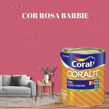 Imagem de Esmalte Sintético Base Água Coral Coralit 800ml Brilhante Cor Rosa par