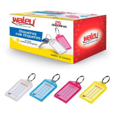 Imagem de Chaveiro com Etiqueta Kit 25 unidades Coloridos Organizador de Chaves 