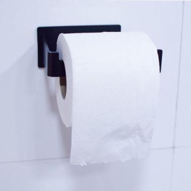 Imagem de Suporte Para Papel Higiênico De Parede Sem Furos 2 Cores - DUKAP, Pret