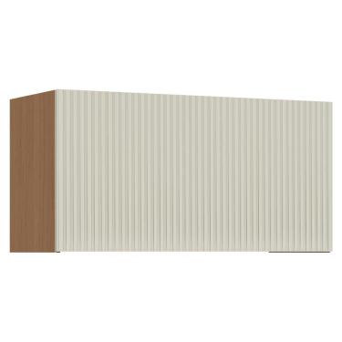 Imagem de Armário de Geladeira p/ Cozinha Simone Mendes c/ 1 Porta Basculante 80cm Carvalho/Cinza - Nesher