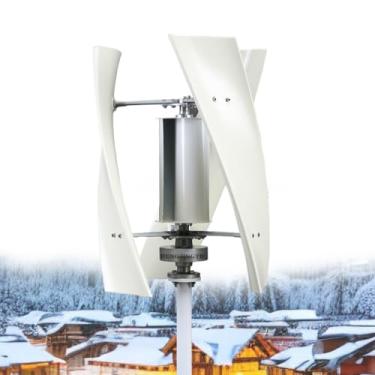 Imagem de 220V,10000W Gerador de turbina eólica 3 pás kits de moinhos de vento com controlador de carregador híbrido MPPT para uso doméstico 12V-220V Sistema Solar Híbrido (Branco)