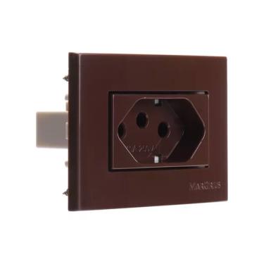 Imagem de Tomada P/ Moveis Margirius 2p+t Marrom 10a 250v Nbr 14136