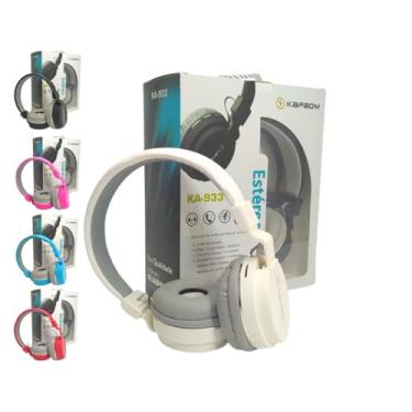Imagem de Headphone Estéreo Bluetooth KA-933 com Microfone, Cartão de Memória, Cabo P2 e Controle (Branco)