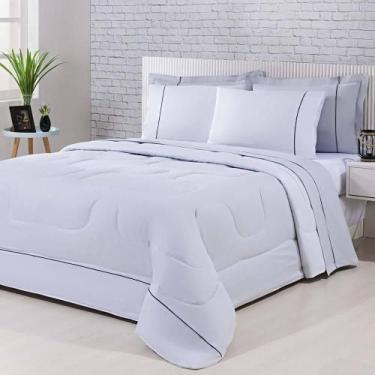 Imagem de Kit Edredom 100% Algodão Percal 150 Fios Dupla Face King + Jogo De Cam