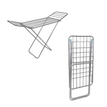 Imagem de Varal Chão Com Abas Laterias Em Alumínio Sistema Dobrável Suporta 10 K