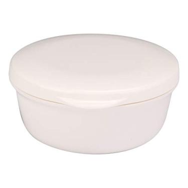 Imagem de Aqur2020 Prato de Suporte de Sabão, Recipiente de Sabão Redondo Compacto Portátil Com Tampa de Placa de Drenagem para Lavanderia de Banheiro da Cozinha