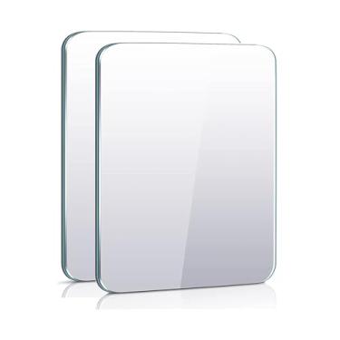 Imagem de 2 peças espelho de armário magnético pequeno espelho de vidro real para armário escolar acessórios de armário retangular espelho de maquiagem magnético para meninas banheiro geladeira doméstico