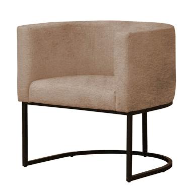 Imagem de Poltrona Reforçada Decorativa Sala Gabriela Base Ferro Preta Suede