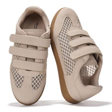 Imagem de Project Cloud Tênis feminino estiloso e confortável com palmilha de espuma viscoelástica de couro vegano leve para mulheres 2025 (Ysabelle), Malha bege, 34