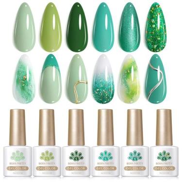 Imagem de Verniz de unhas em gel Born Pretty Christmas Carnival Evergreen 7mL x6