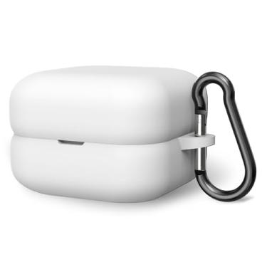 Imagem de Geekria Capa de silicone compatível com Sony LinkBuds Fit WF-LS910N, fones de ouvido sem fio verdadeiros, capa protetora para fones de ouvido com gancho para chaveiro, porta de carregamento acessível