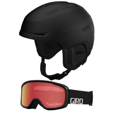 Imagem de Giro Neo MIPS Conjunto de óculos de capacete de neve de ajuste asiático - (combo) preto fosco - marca de texto preta - tamanho grande