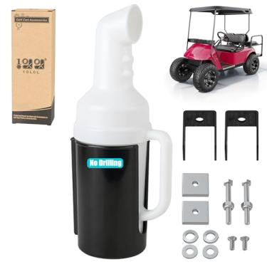 Imagem de 10L0L Garrafa de areia universal para carrinho de golfe Yamaha EZGO Club Car com suporte de tubo quadrado de 2,5 cm, sem perfuração de divôs, enchimento de areia e garrafa de sementes