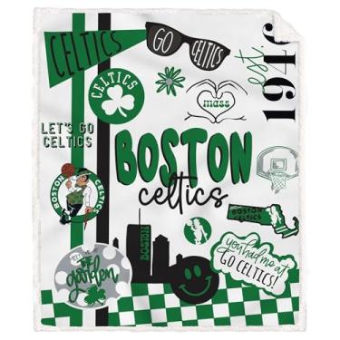 Imagem de Proformance Home Cobertor de sherpa ultra aconchegante para fãs do Boston Celtics Loco da NBA