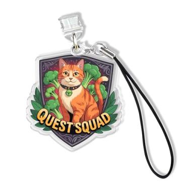 Imagem de Pingentes Kindle Quest Squad, pingente de plugue de poeira de 3,8 cm quarta asa, leitor ávido, dragão, amante de gatos, relâmpago/porta de carregamento tipo C com alça material acrílico acessórios