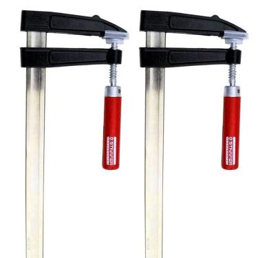 Imagem de Kit 2 Grampo Sargento F para Marceneiro Carpinteiro 80x250mm - Starfer