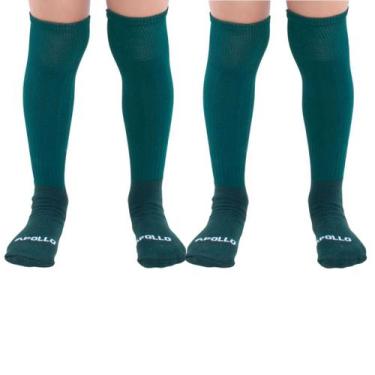 Imagem de Kit 2 Pares Meião Futebol Infantil e Juvenil Cores Sortidas - Apollo, 