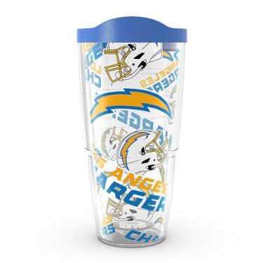 Imagem de Tervis NFL Los Angeles Chargers - Copo de viagem com isolamento térmico de parede dupla feito nos EUA mantém as bebidas frias e quentes, 680 g,