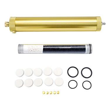 Imagem de 30Mpa Óleo Separador de Água PCP Bomba Compressor de Ar 4500Psi Filtro de Ar de Alta Pressão Separador de Mergulho L300 mm OD50 mm com Conector Rápido Feminino e Macho 8 mm (Ouro)