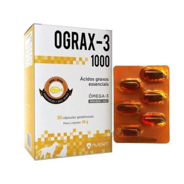 Imagem de Suplemento Cães Gatos Avert Ograx3 1000mg 30 Cápsulas