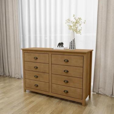Imagem de Cômoda 8 Gavetas Topázio em Madeira Maciça para Quarto Freijó - Finest