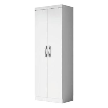 Imagem de Armário com Pé e Prateleiras | 1 Porta e 3 Prateleiras Internas para Organizar Quarto e Cozinha (Branco)