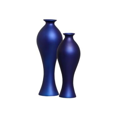 Imagem de Dupla de Vasos Decorativos de Cerâmica Califórnia Azul Royal