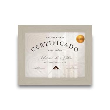 Imagem de Moldura A4 21x30 para Certificado Diploma Documento com Borda Larga Destaque (Cru)