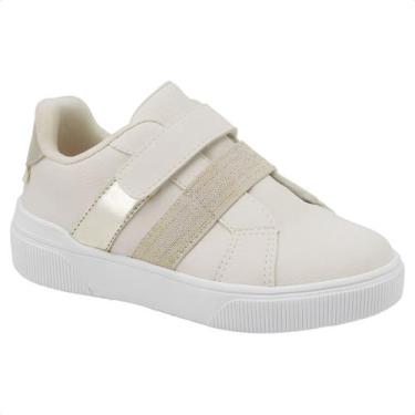 Imagem de Tênis Infantil Klin Sky Tira Autocolante Estiloso Feminino, Off white,