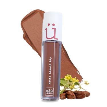Imagem de Batom líquido matte M2U NYC – Cor de alto impacto e longa duração com duração de até 17 horas – Batom matte para mulheres – Fórmula vegana leve e cremosa, sem desbotamento, com infusão de óleo de jojoba