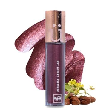 Imagem de Batom líquido metálico M2U NYC (0,21 oz) - Batom fosco de longa duração com cor de alto impacto para acabamento cintilante à prova de manchas - Brilho labial glam sem transferência