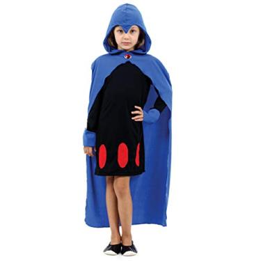 Imagem de Fantasia Ravena Teen Titans Infantil 935480-P, Azul/Preto, Sulamericana Fantasias