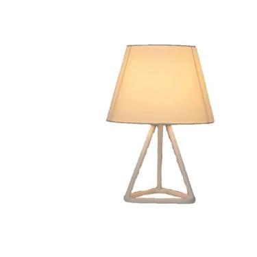 Imagem de Abajur de cabeceira Luminária de mesa para decoração estudo minimalista, tecido para quarto hóspedes, cabeceira(Branco)