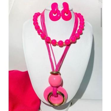 Imagem de Conjunto rosa pink bijoteria - Conjunto rosa pink bijoteria 