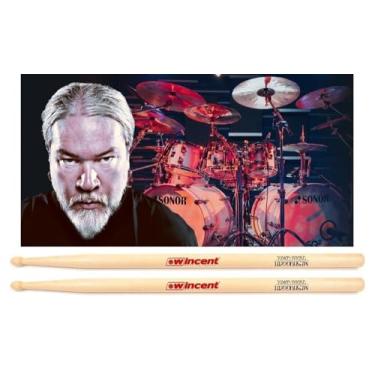 Imagem de Baqueta Wincent Signature Tomas Haake (Meshuggah) Padrão 2B comprida Fabricada na Suécia com cera protetora