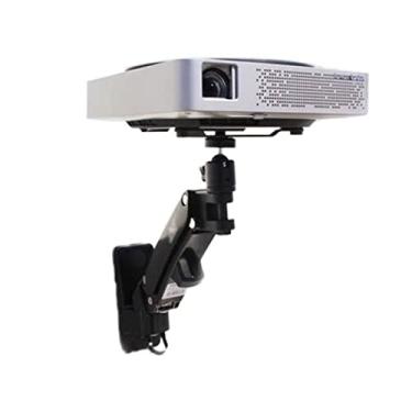 Imagem de Suporte para projetor, suporte para projetor, suporte de teto, liga de alumínio, rotação de 360° universal, mola a gás, suporte inclinado, suporte para projetor (cor: preto)