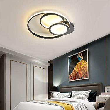 Imagem de Luminária de teto embutida para sala de estar, sala de jantar, quarto, luminária regulável com controle remoto, design redondo moderno, luminária de LED, abajur de acrílico para corredor, sa