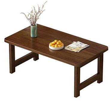 Imagem de Mesa de centro dobrável de madeira, mesa baixa para sentar no chão, mesa de chá de tatame para sala de estar, estudo ou até mesmo varanda (madeira 100 x 48 x 45 cm) (marrom 70 x 40 x 45 cm)