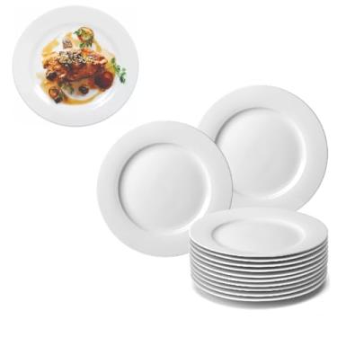 Imagem de 24 Pratos Raso em Melamina 25cm Jogo Jantar