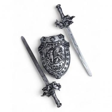 Imagem de Kit Medieval 2 Espadas Escudo Grifo Combate Infantil Jr0951