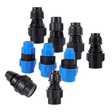 Imagem de XMGKMN Tubo PE resistente 20/25/32/40/50 mm conector reto redutor jardim fazenda irrigação acessórios para tubos junta rápida direta preto azul 1 peça (cor: 50 mm-25 mm, tamanho: verde claro)