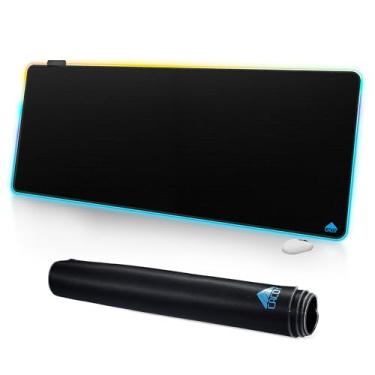 Imagem de Cacoy 1500 x 600 mm RGB Gaming Mouse Pad XXL, Grande Mouse Pad para Computador Expandido com 9 Modos de Iluminação, Almofada de Mesa LED Antiderrapante para Computador Laptop Teclado Jogadores