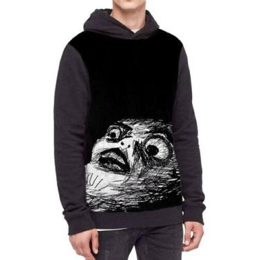 Imagem de Moletom Com Capuz Memes Derp Full Print Ref:691 - smoke, Preto, M