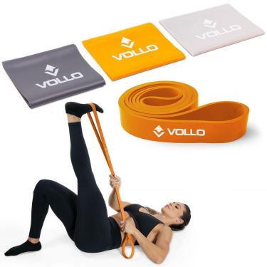 Imagem de Kit Faixas Elásticas 3 Intensidades + Super Band Médio Vollo-Unissex