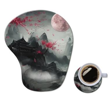 Imagem de Mouse pad ergonômico com descanso de pulso, confortável mouse pad de gel para computador, suporte de pulso para laptop, mouse para alívio da dor com base de poliuretano antiderrapante flor de