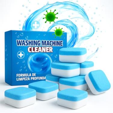 Imagem de Kit 10 Pastilhas de Limpeza para Máquina de Lavar Roupa e Lava-Louças - Tabletes Concentrados Higienizadores Multiuso