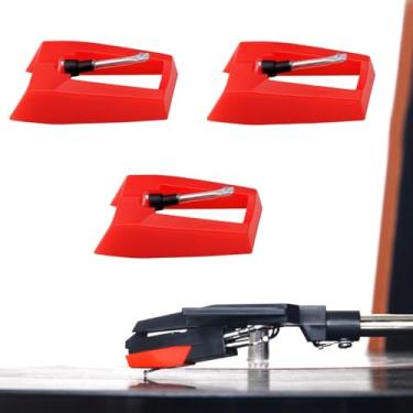 Imagem de Agulha universal para toca-discos 3 peças – Compatível com Victrola e mais toca-discos de substituição, agulhas de toca-discos embaladas individualmente
