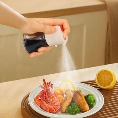 Imagem de Pote de molho de soja, à prova de vazamento, 60 g/80 ml, vinagre de óleo, molho de soja com bico sem gotejamento para cozinha, cozinha, churrasco, branco
